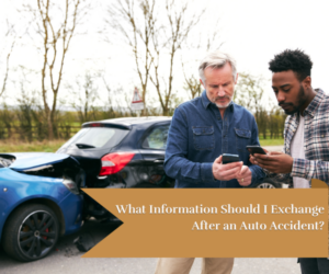 drivers exchanging information after getting into a car accident